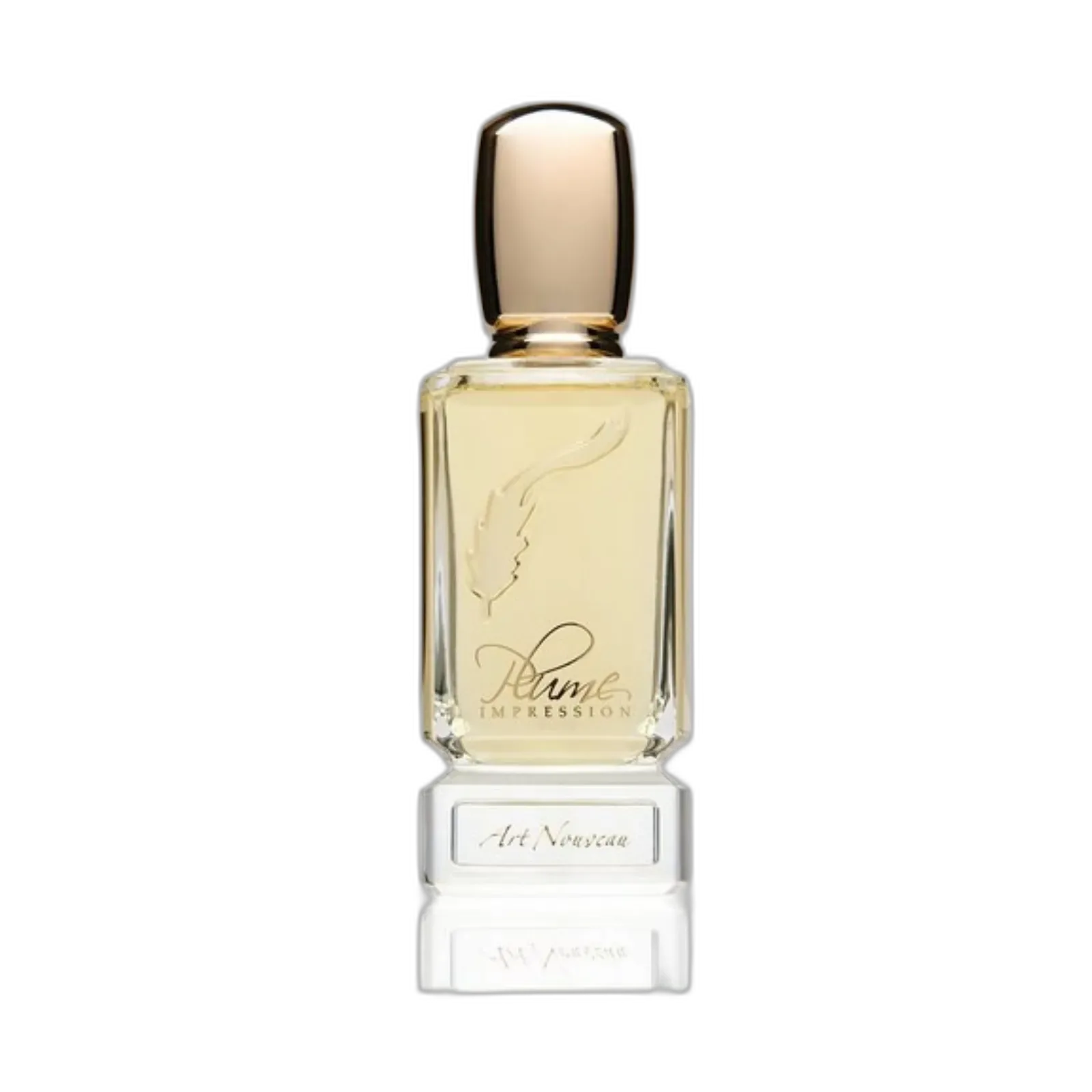 Flacon d'Art nouveau, Plume impression