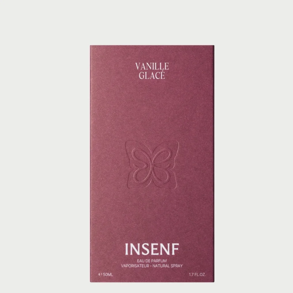 Vanille Glacé, INSENF - étui bordeaux, face