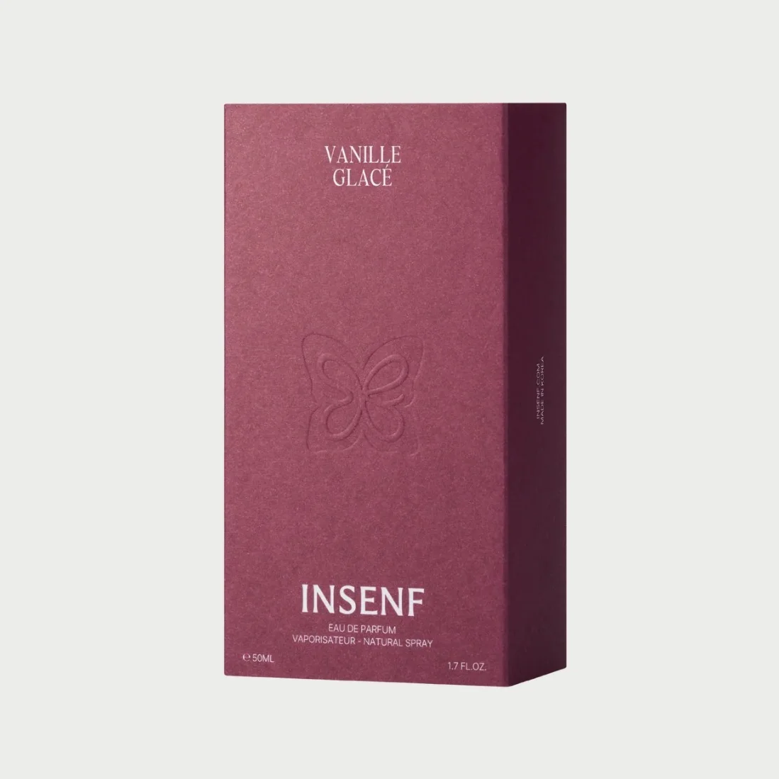 Vanille Glacé, INSENF - étui bordeaux, trois quarts