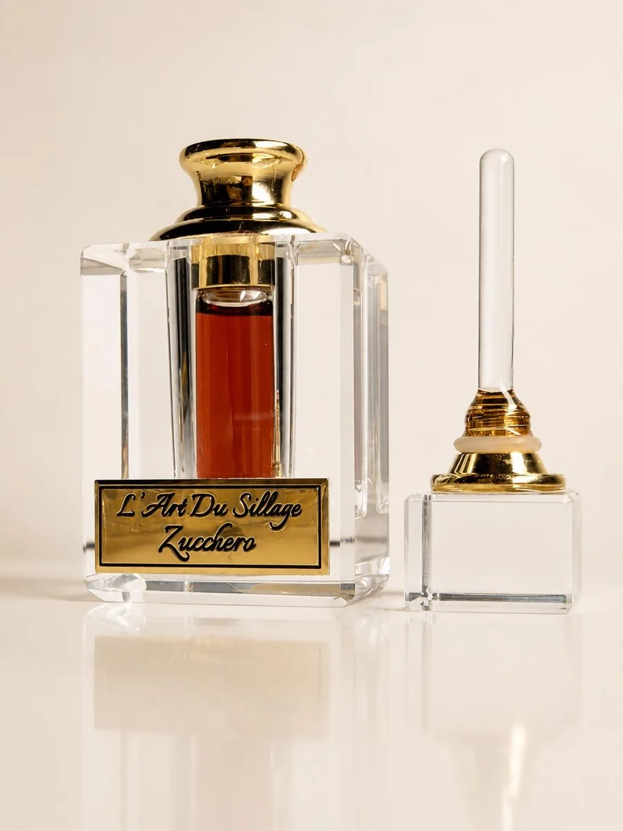 Zucchero, flacon de cristal et applicateur de verre