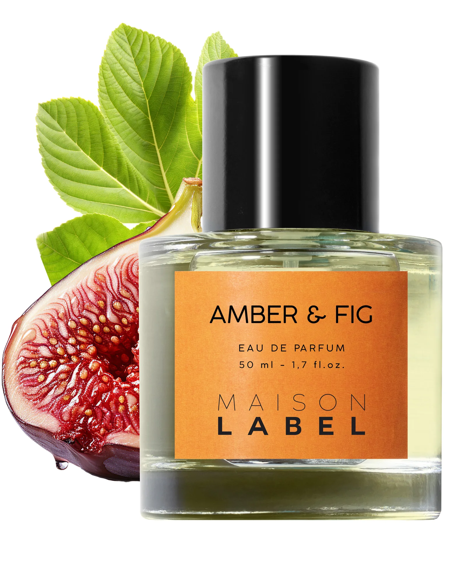 Amber & Fig de Maison Label entouré de ses matières