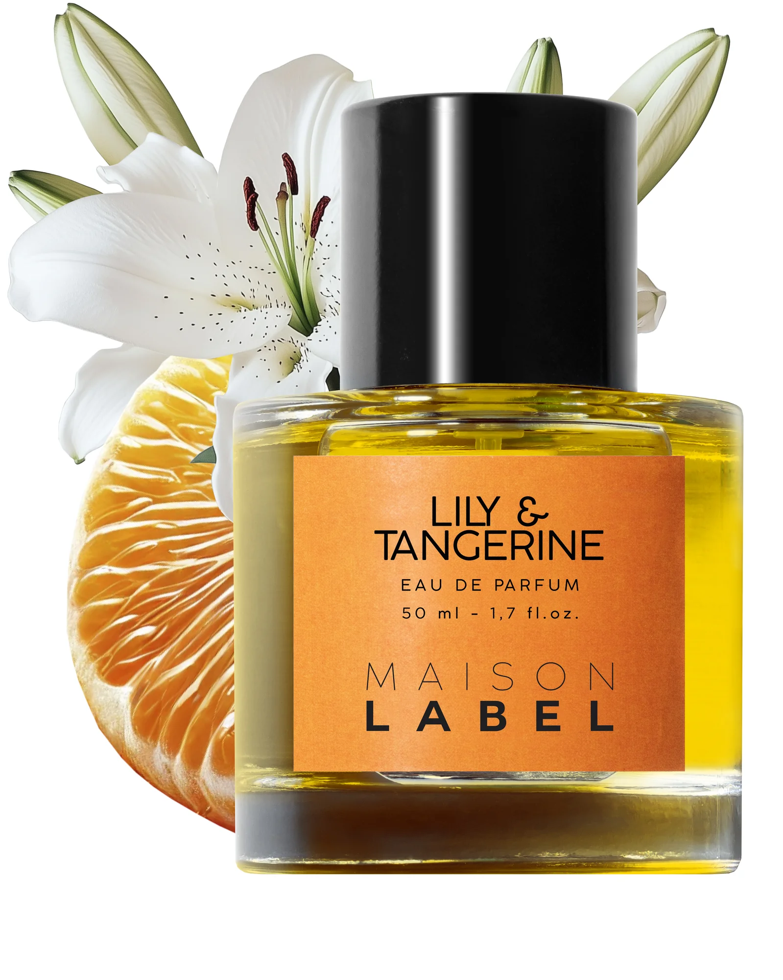 Lily & Tangerine de Maison Label entouré de ses matières