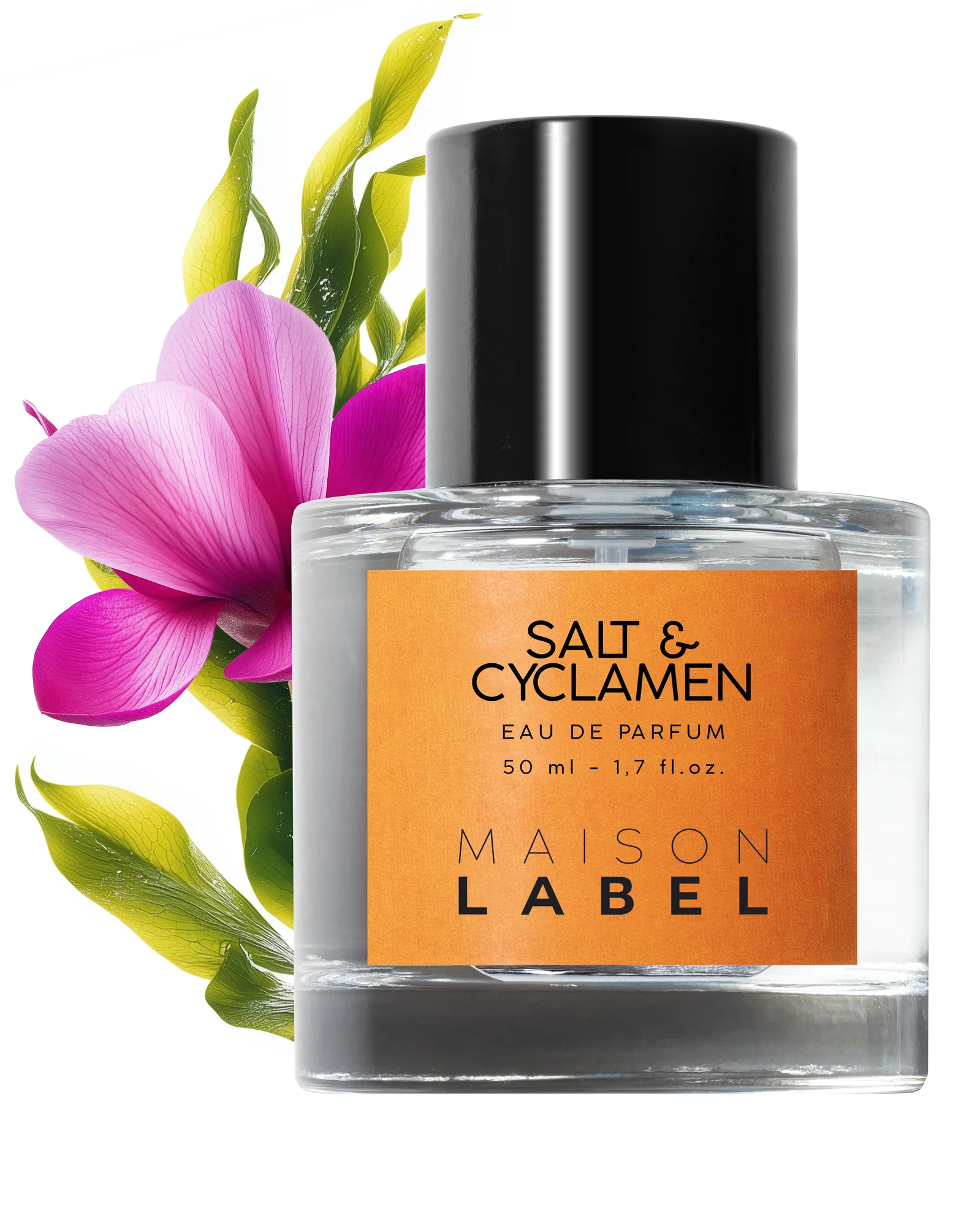 Salt & Cyclamen de Maison Label entouré de ses matières