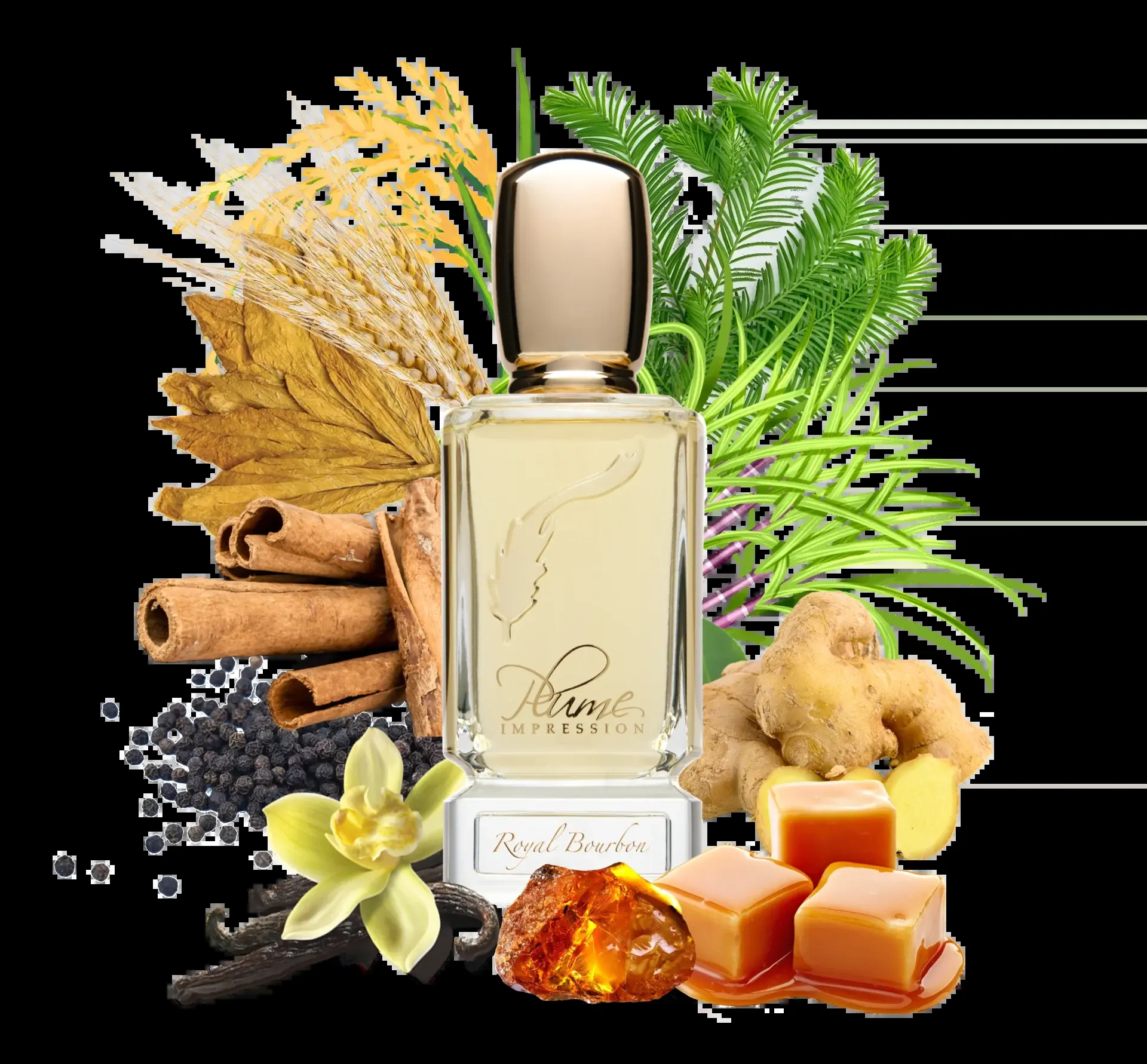 Flacon de Royal bourbon, Plume impression — vue 2